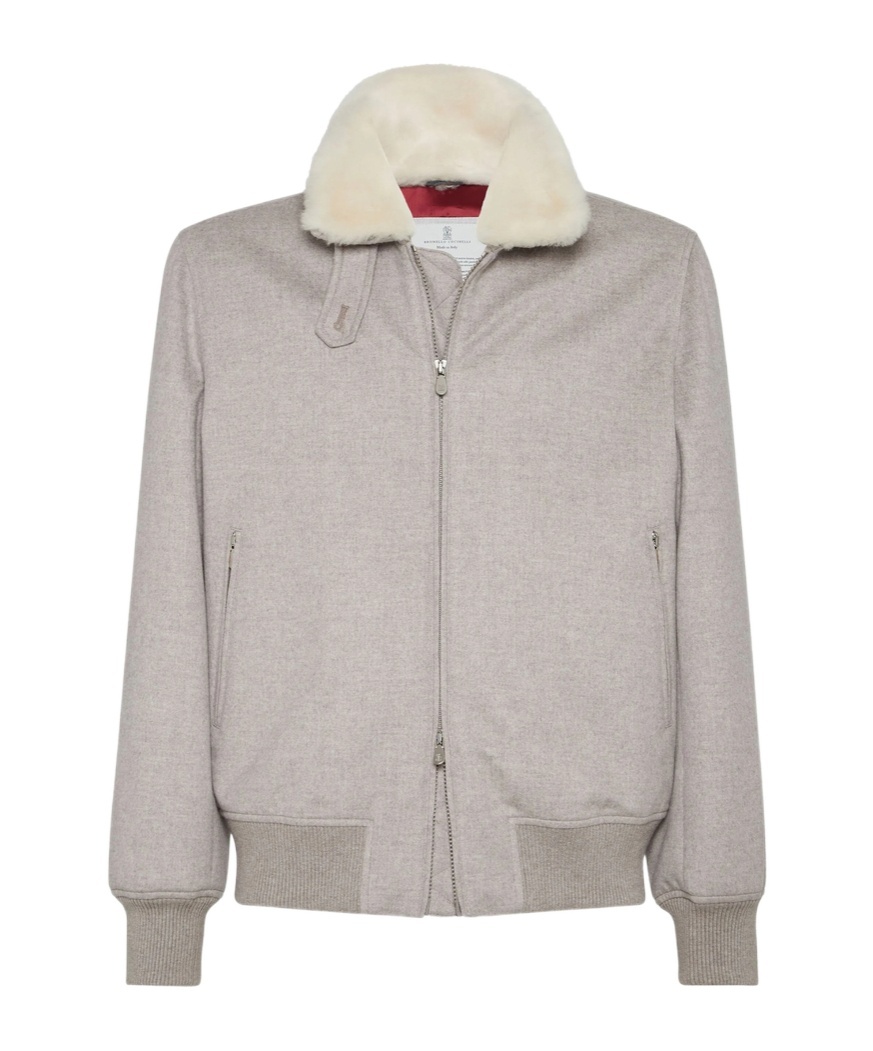 Brunello Cucinelli Cashmere Beaver Bomber Jacket