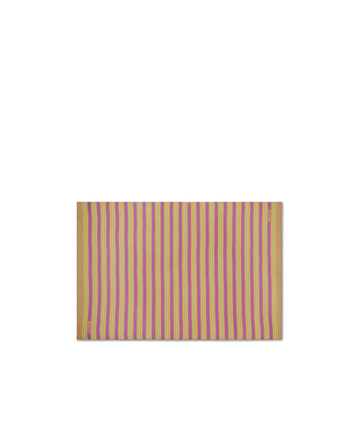 Gucci Stripe Printed Silk Scarf In Multicolor