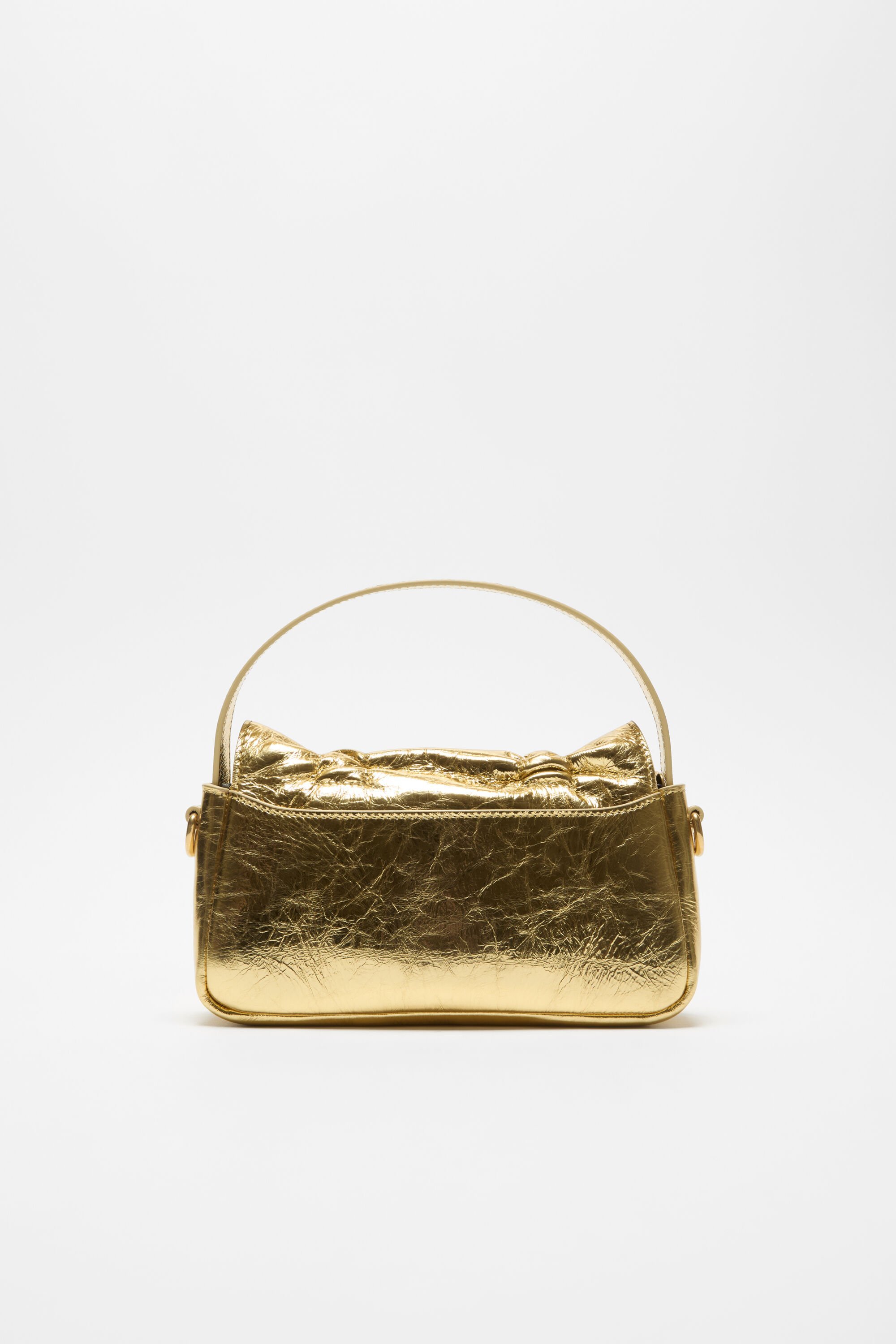 Acne Studios Drawstring Leather Shoulder Bag In Gold