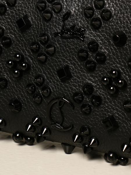 Christian Louboutin Panettone Studded Zip-around Wallet In Black