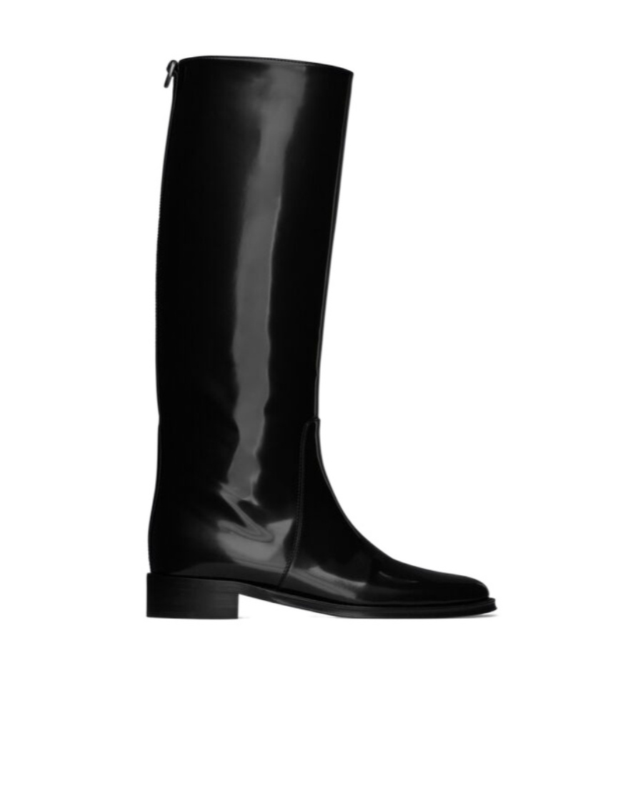 Saint Laurent Hunt 25mm Leather Boots In Black