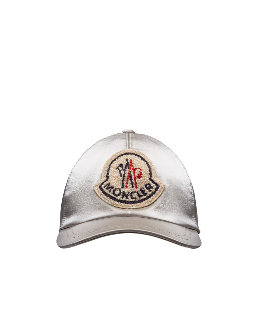 Moncler Logo-patch Panelled Baseball Cap In Gray