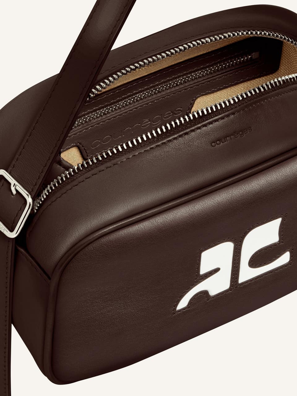 Courrèges Reedition Leather Shoulder Bag In Black