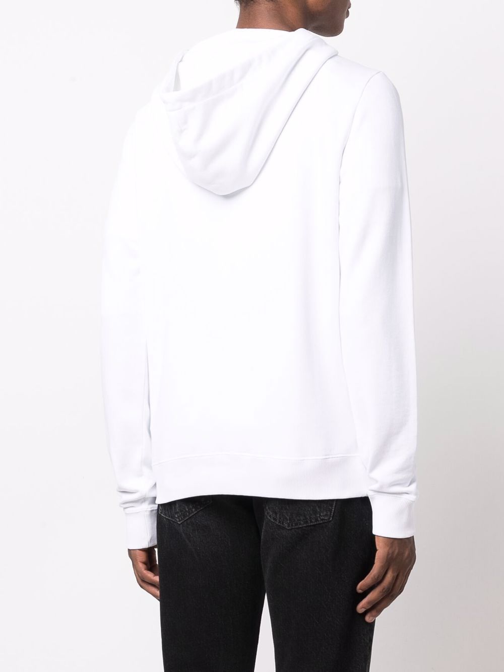 Saint Laurent Signature Logo Cropped Hooded Sweatshirt In White