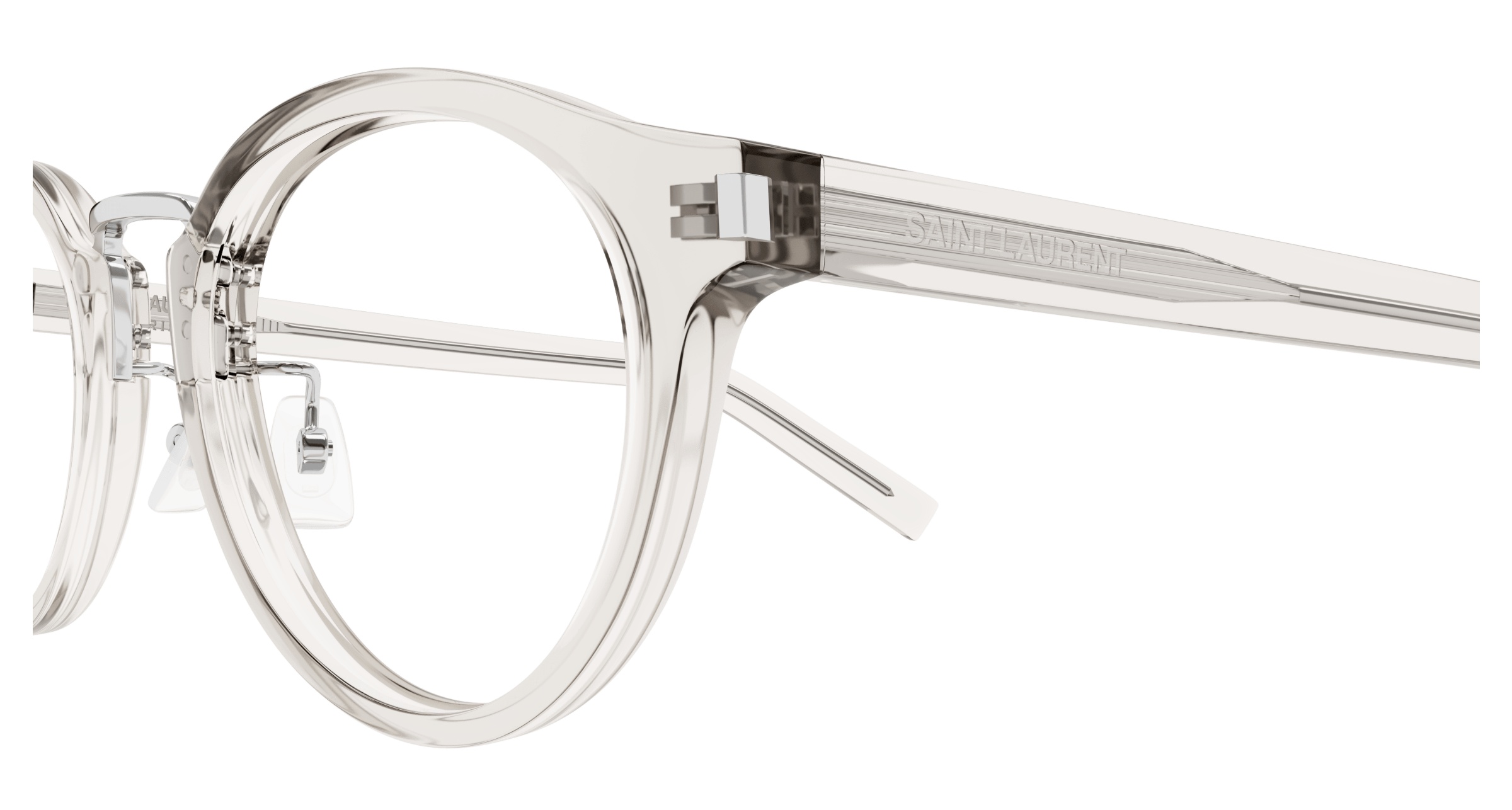 Saint Laurent Elliptical Frame Flat Mirror In White