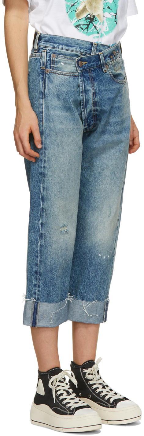 R13 Crossover Jeans In Blue
