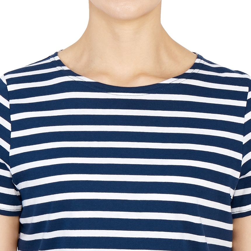 Saint James Striped Graphic T-shirt In Blue