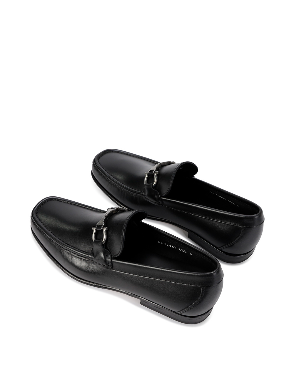 Ferragamo Leather David Loafer With Gancini Hook For Men In Black