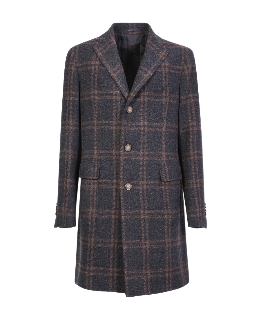 Tagliatore Wool Coat In Grey/brown In Gray