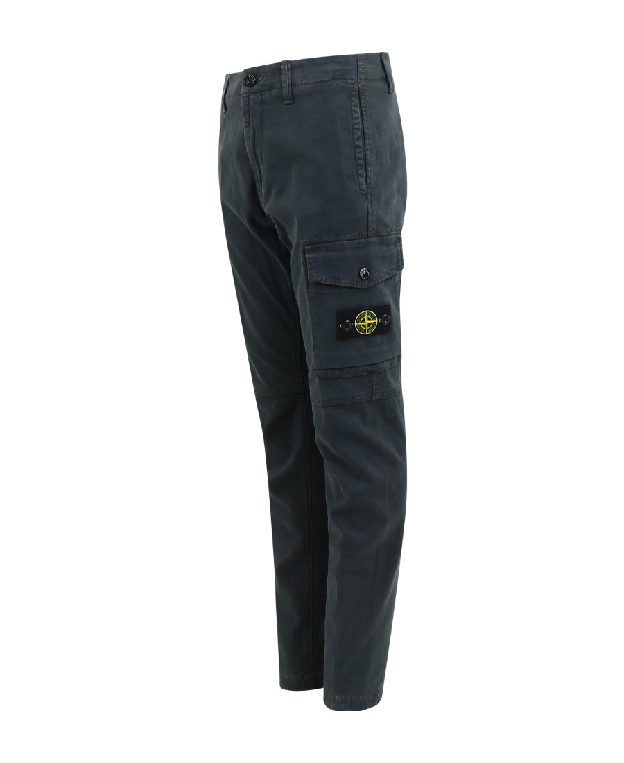 Stone Island Logo-patch Cargo Pants In Black