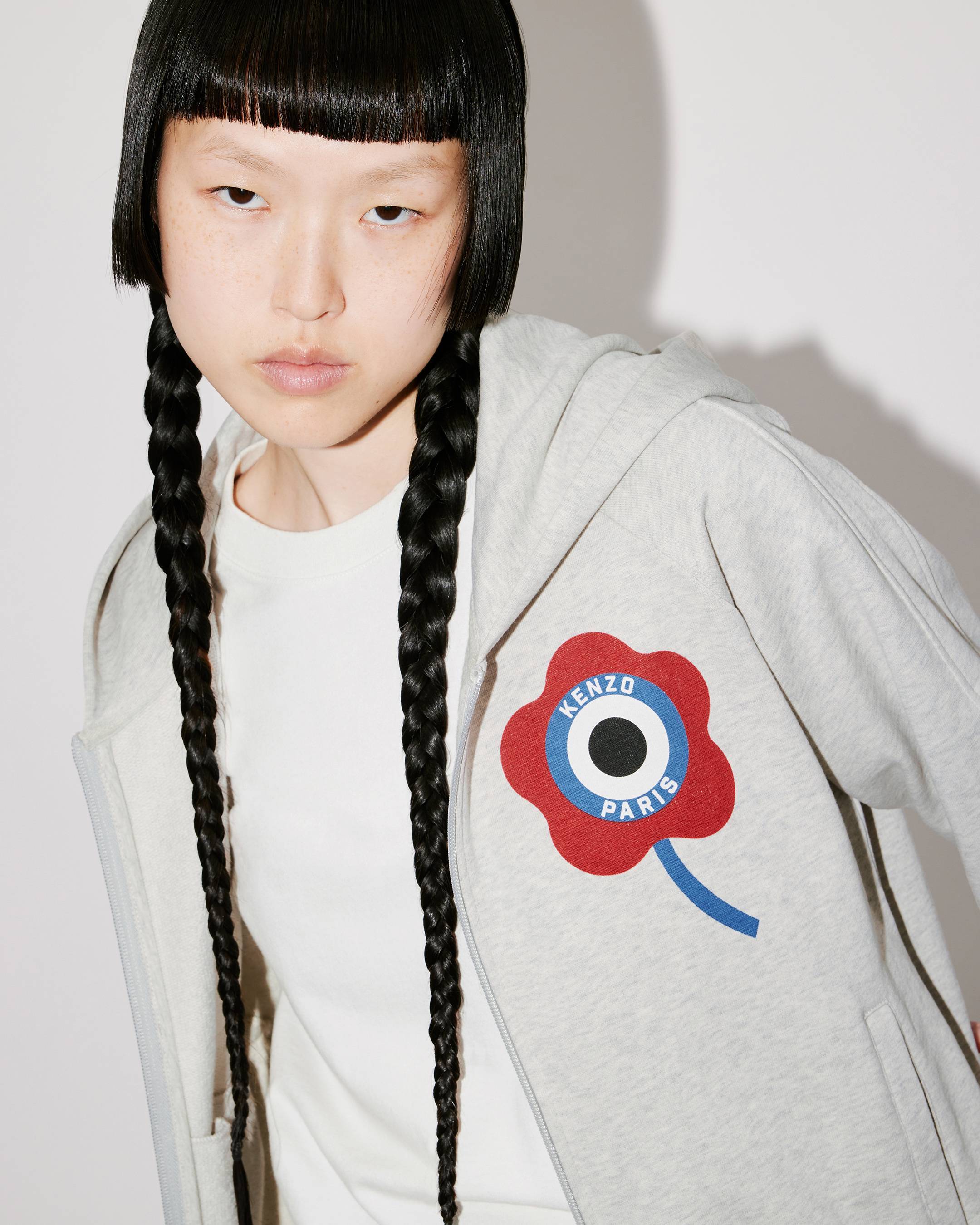 KENZO 'KENZO TARGET' CREST ZIPPED HOODIE SWEATSHIRT