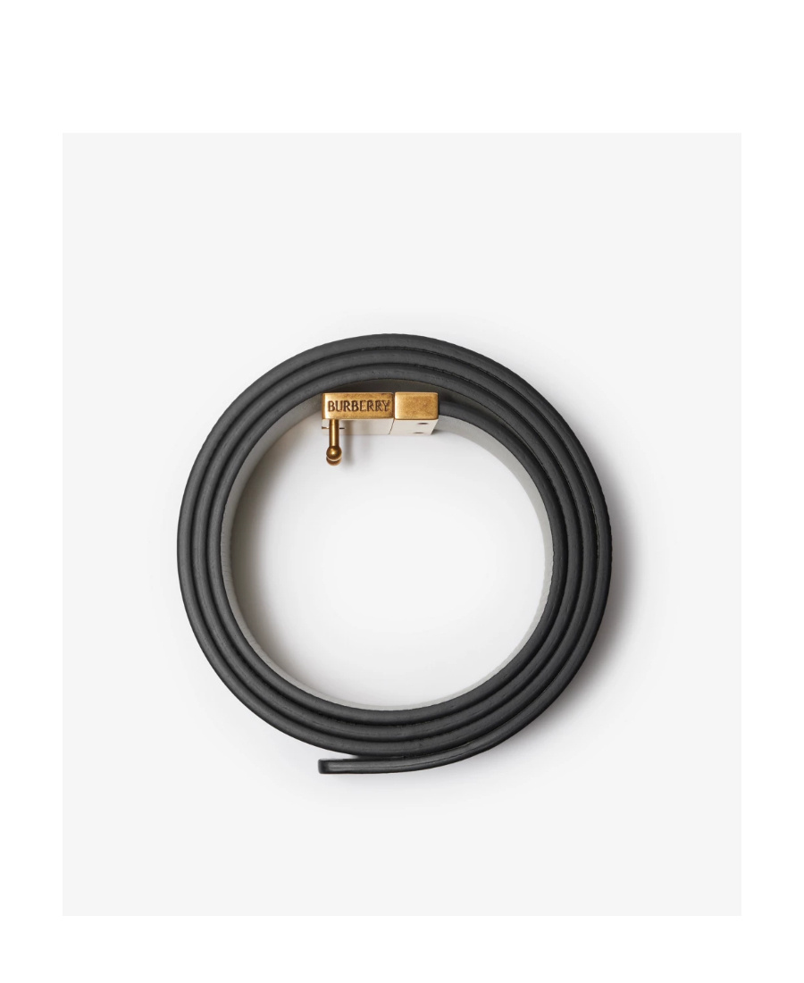 Burberry Reversible Leather B Cut Belt In Black