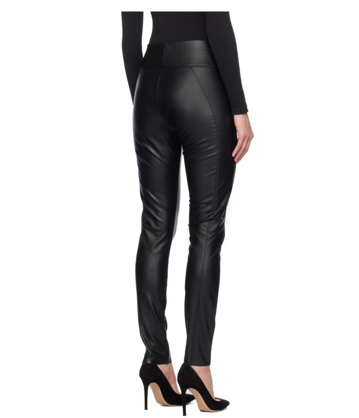 Wolford Black Edie Forming Faux-leather Leggings In Black