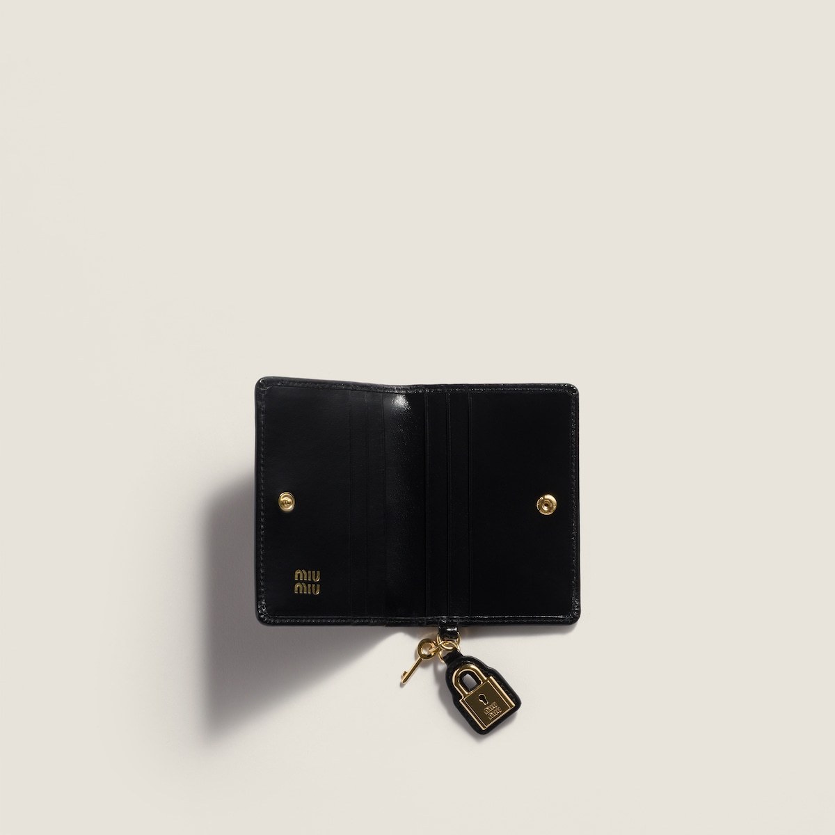 Miu Miu Leather Card Holder In Black