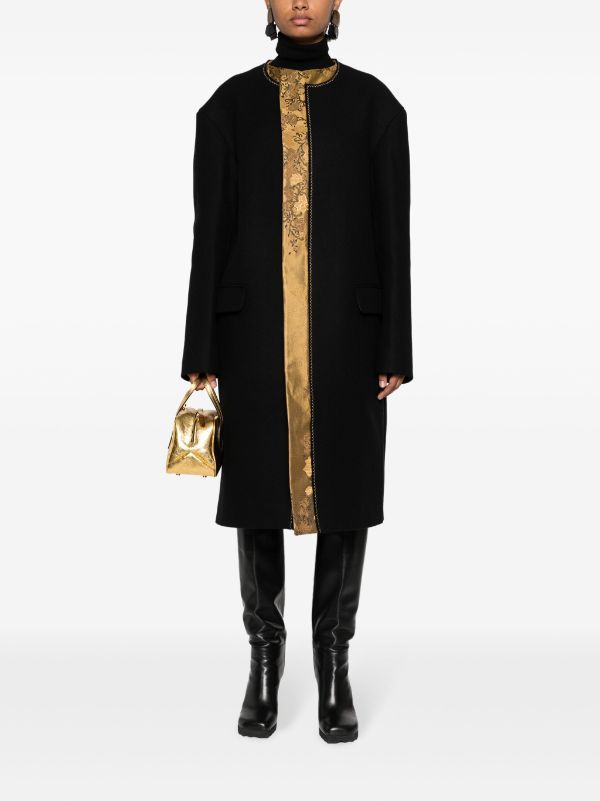 Dries Van Noten Long-sleeved Coat In Black