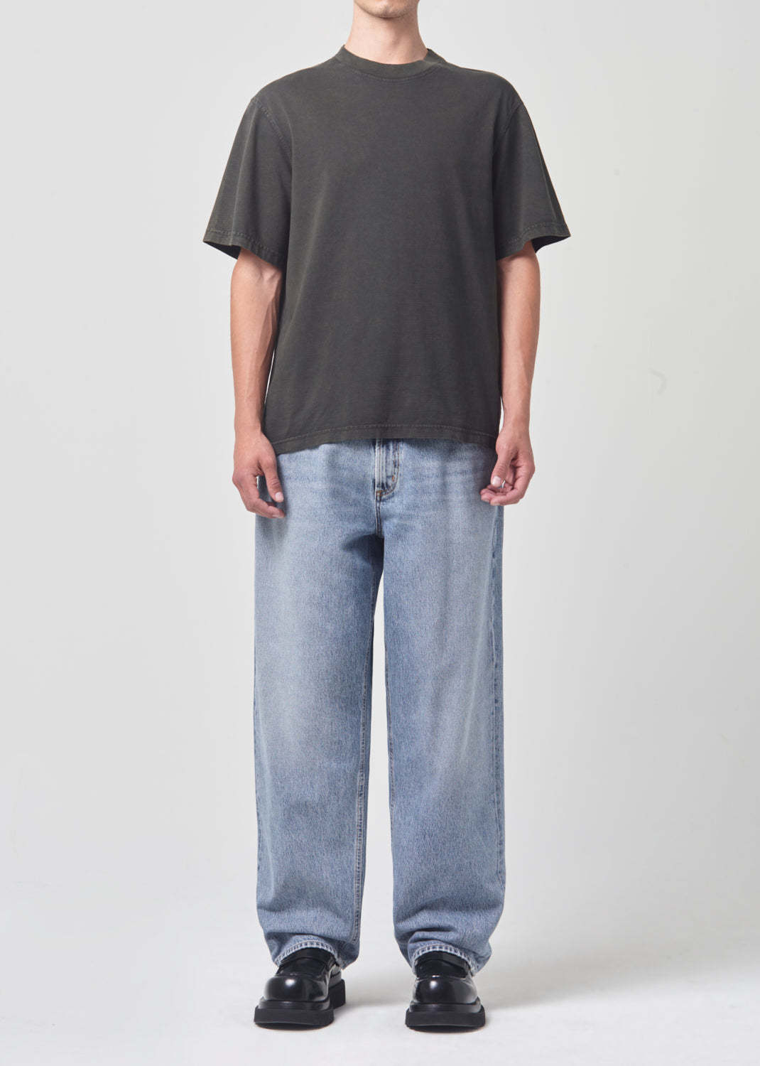 Agolde Fusion Washed Jeans In Gray