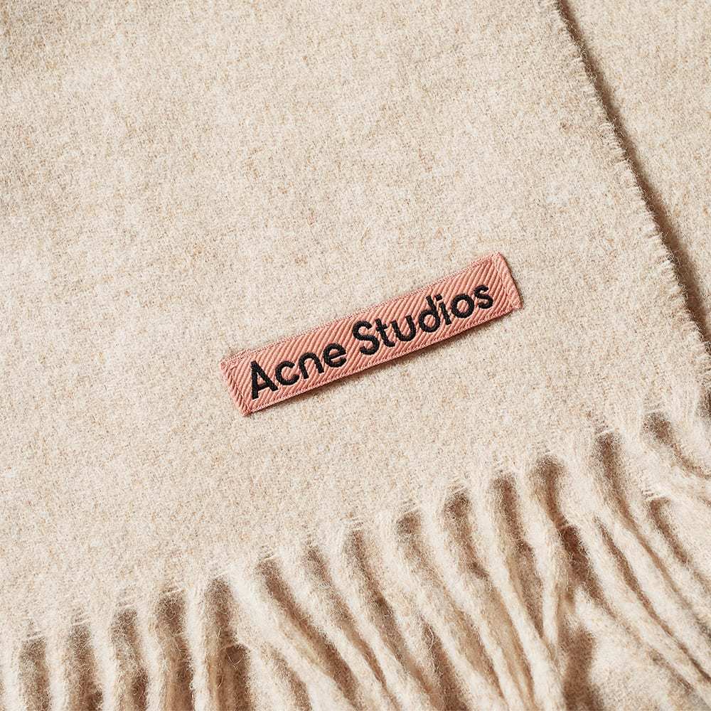 Shop Acne Studios Logo-patch Wool Scarf In Nude