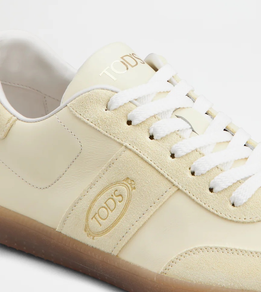 Tod's Round Toe Lace-up Sneakers In Yellow