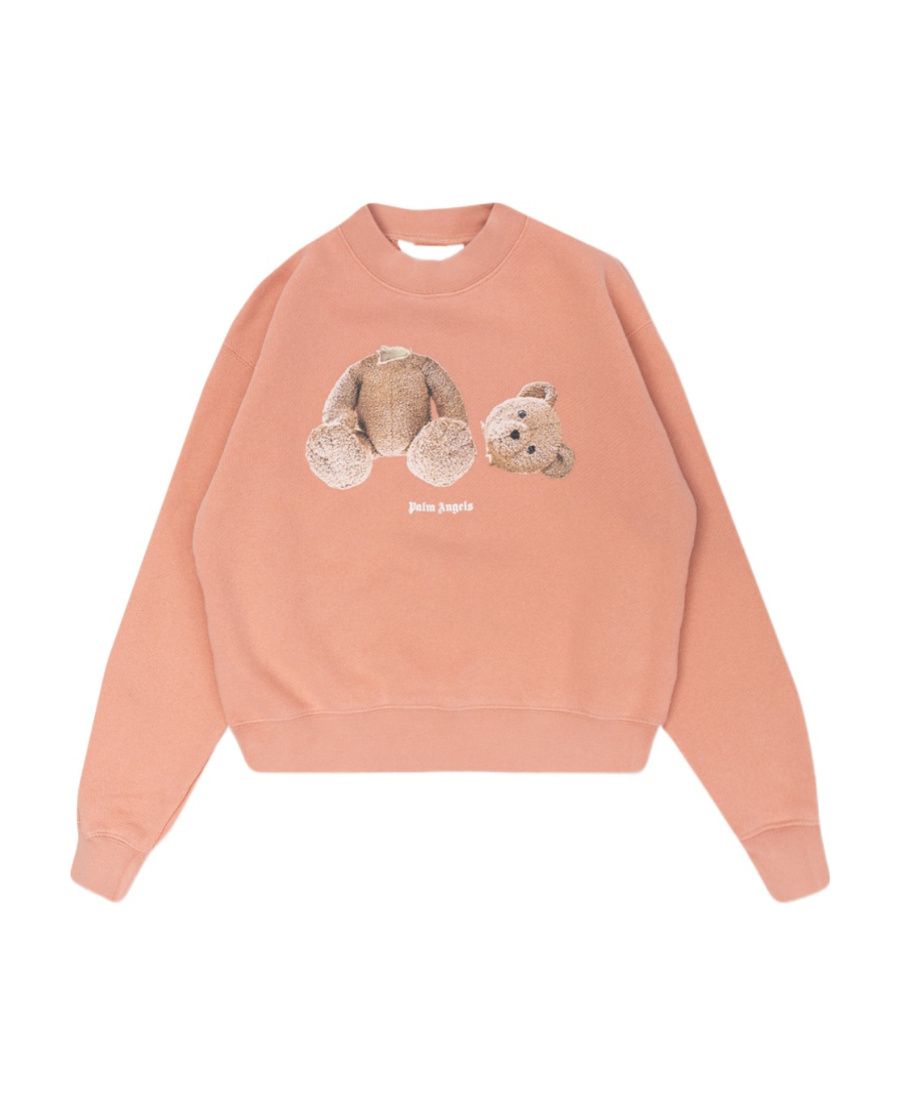 Palm Angels Teddy-bear Print Sweatshirt In Pink