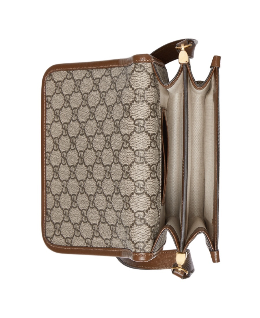 Gucci Men Gg Supreme Fabric Gg Retro Crossbody Bag In Nude