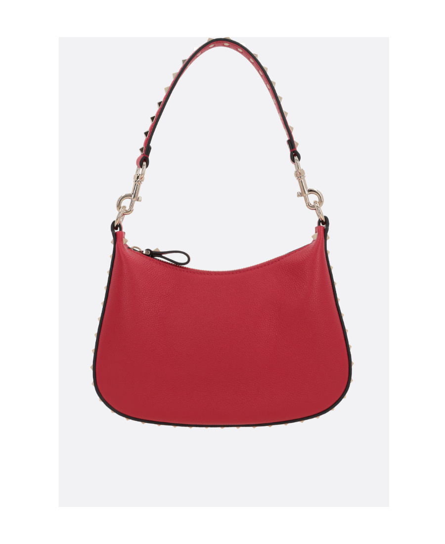Valentino Small Rockstud Leather Shoulder Bag In Red