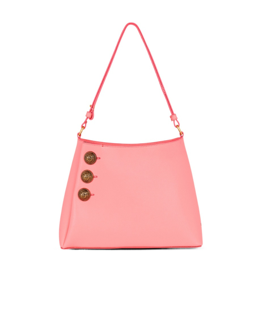 Balmain Embleme Leather Shoulder Bag In Pink | ModeSens