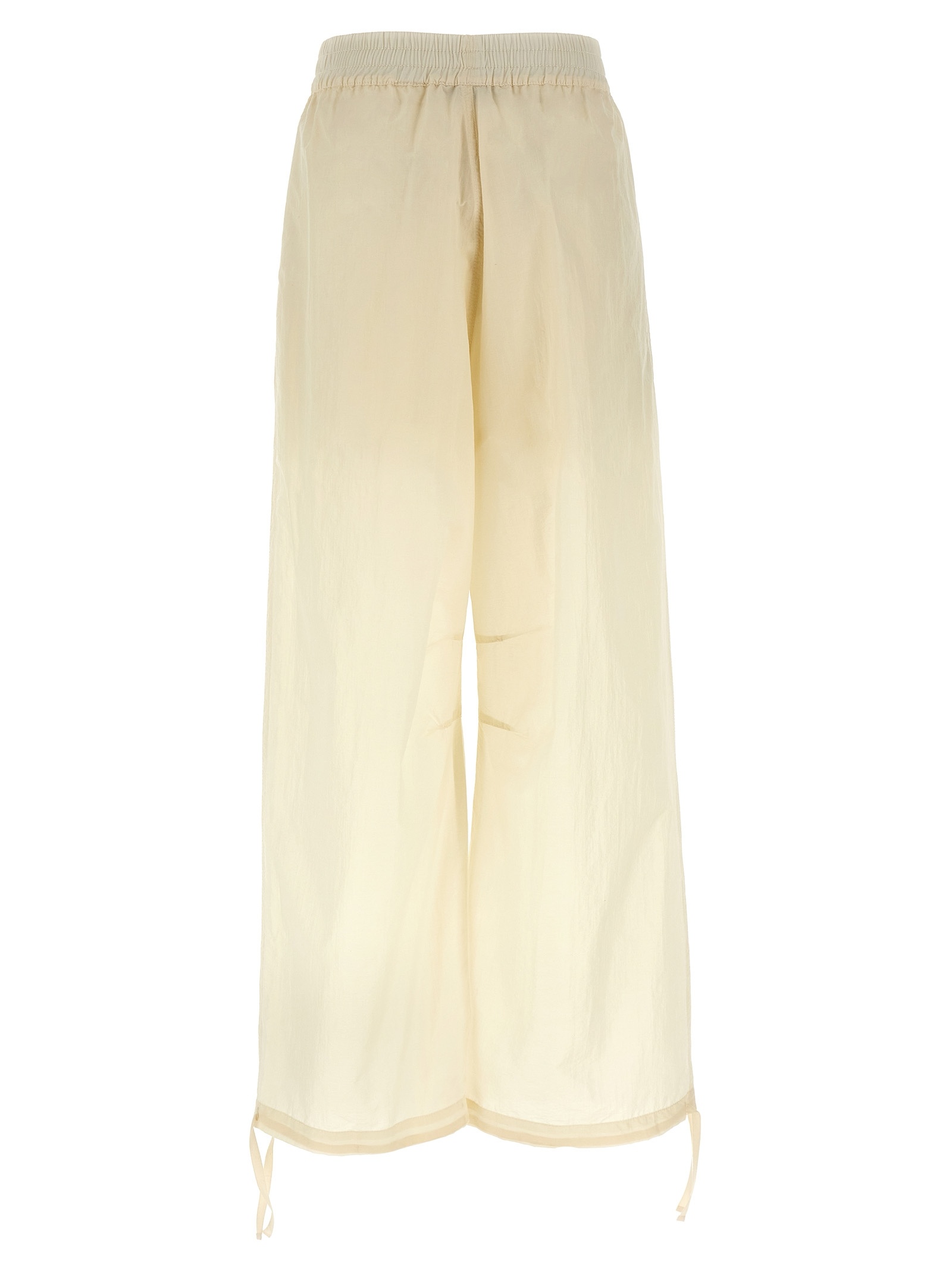 Philosophy Di Lorenzo Serafini Pleated Trousers With Elastic Waistband And Drawstring Hem In Neutral