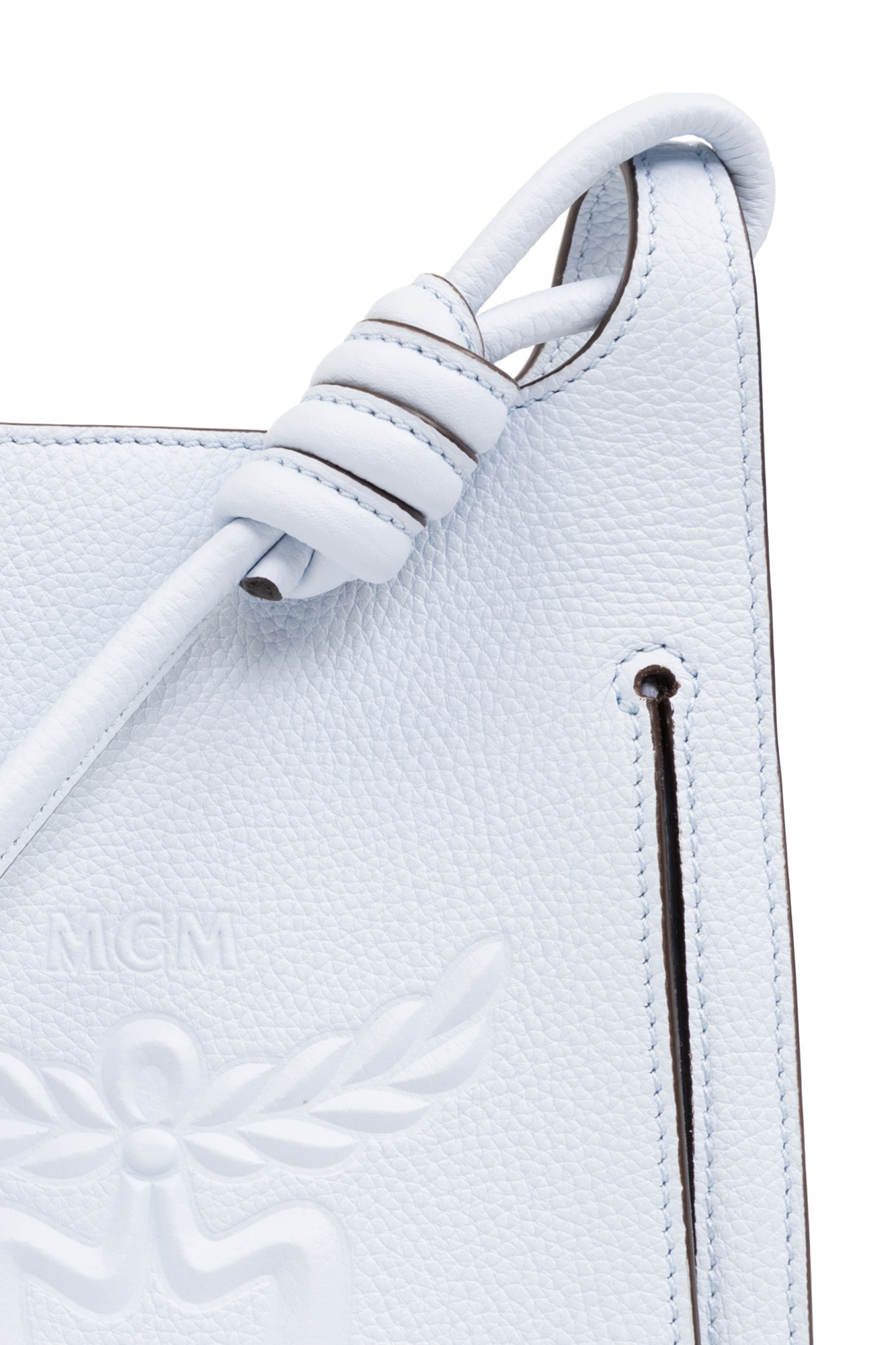 Mcm Logo Shoulder Bag In White