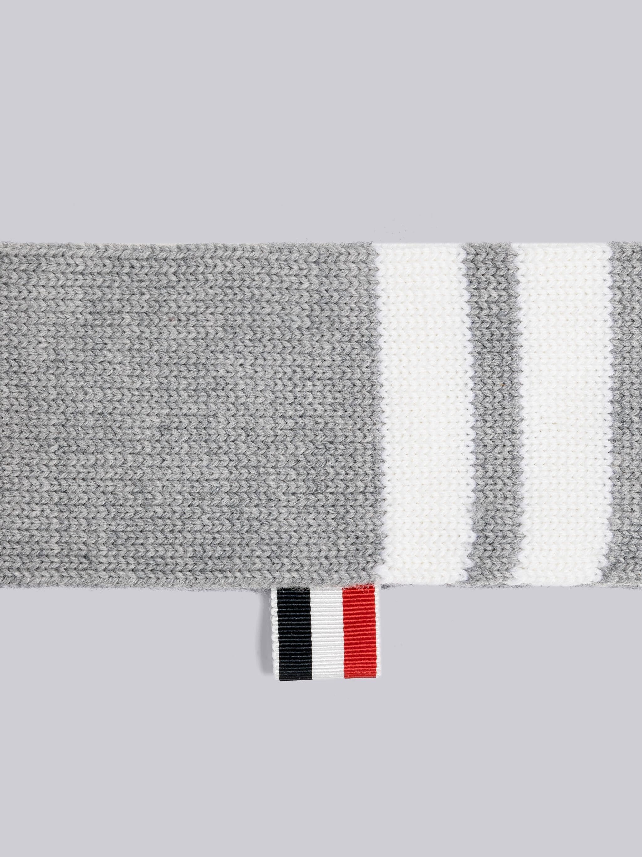 Thom Browne 4-bar Stripe Headband In Gray