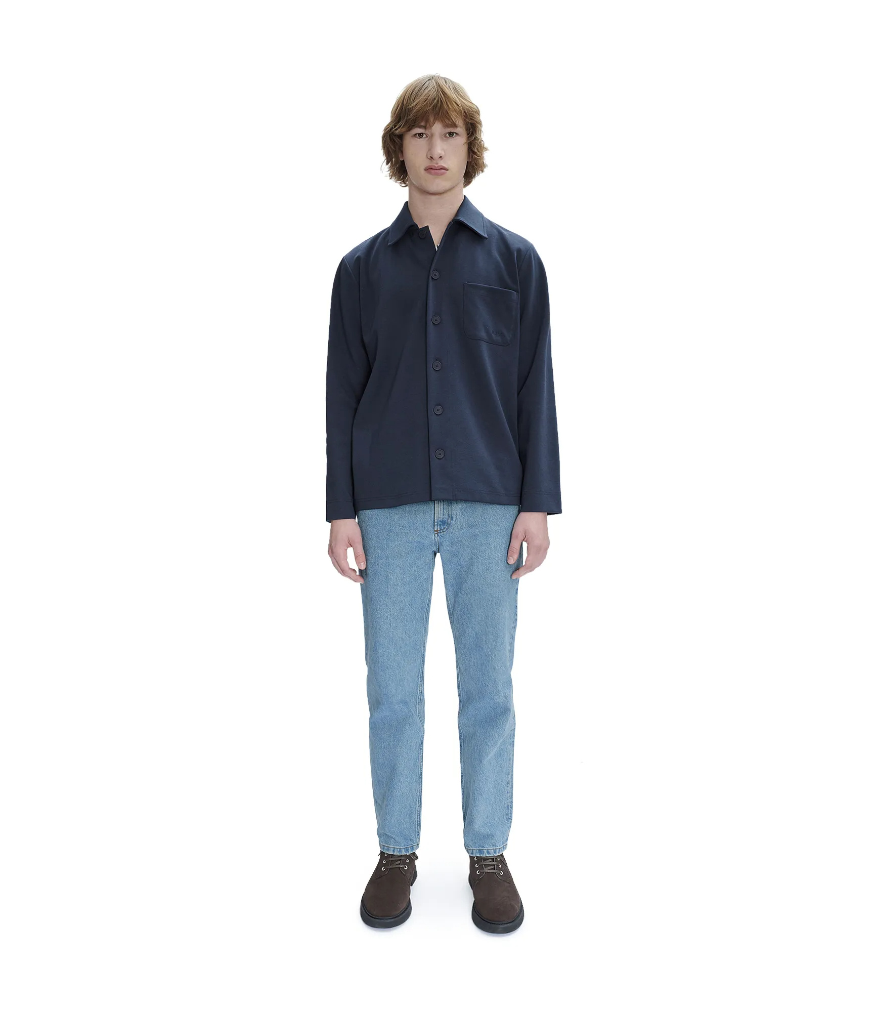 Apc A.p.c. Long-sleeved Button-up Jacket In Black