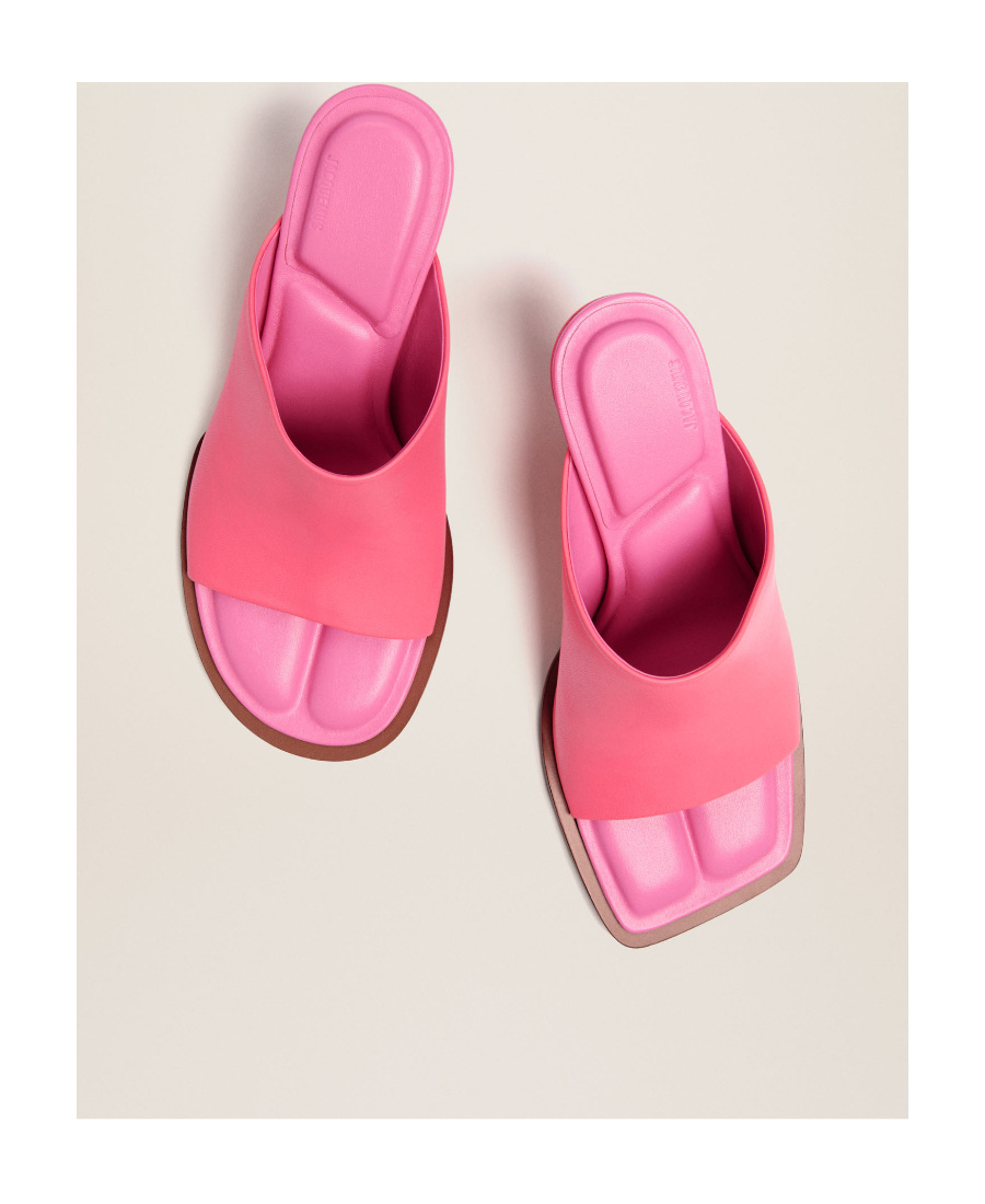 Jacquemus 80mm Les Mules Ronde Leather Mules In Pink