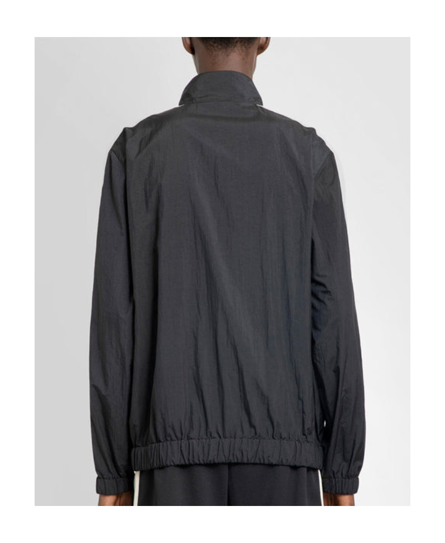 Palm Angels Black High Neck Sweatshirt With Logo Lettering On The Front In Wool Blend Man In Black
