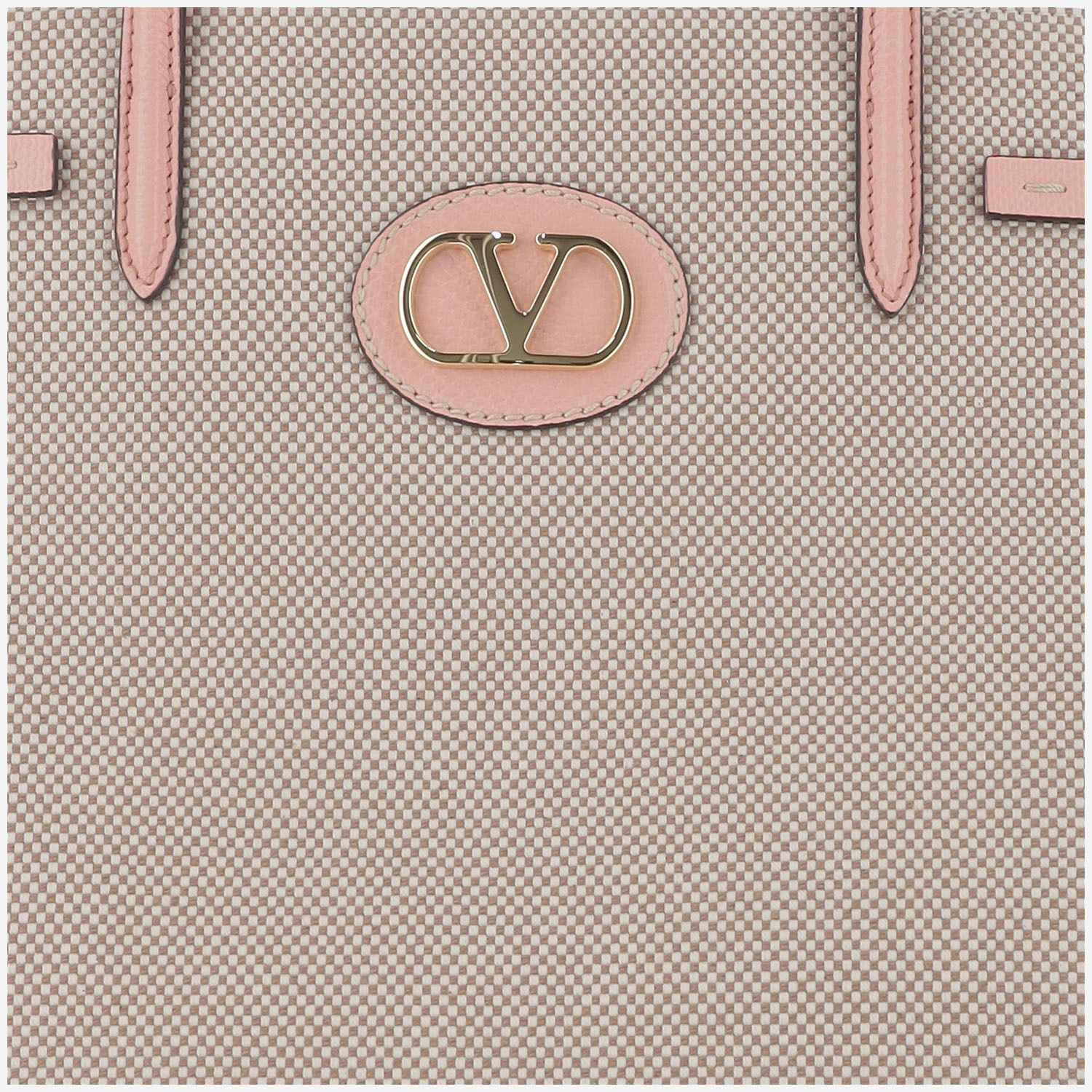 Valentino Antibes Canvas And Karung Shopping Tote Bag In Nude