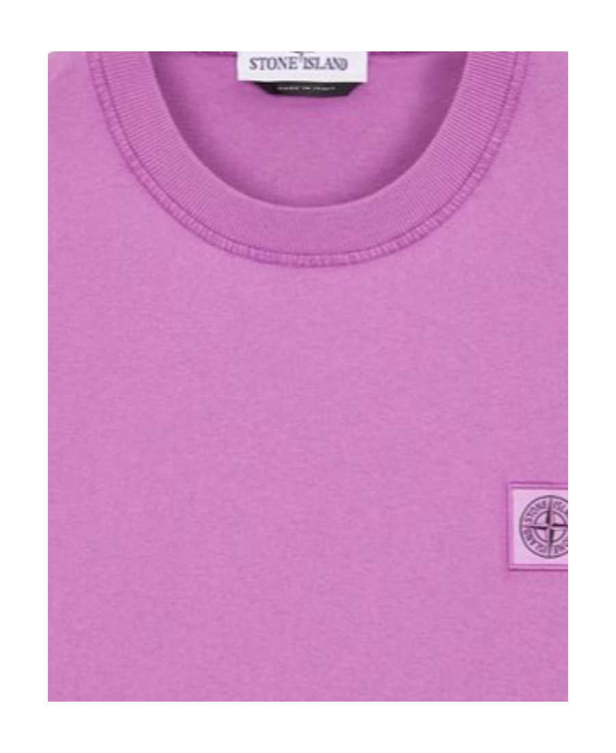 Stone Island Fissato-effect Logo Patch T-shirt In Red