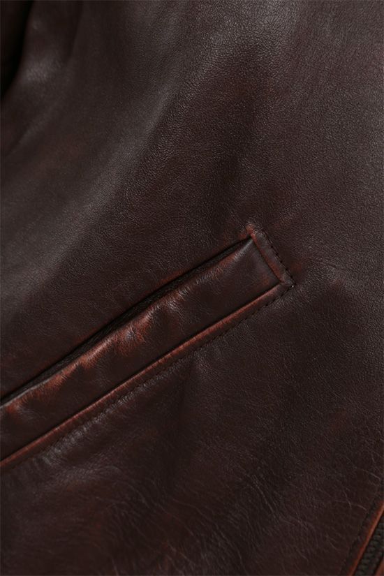 Prada Long-sleeved Leather Jacket In Brown