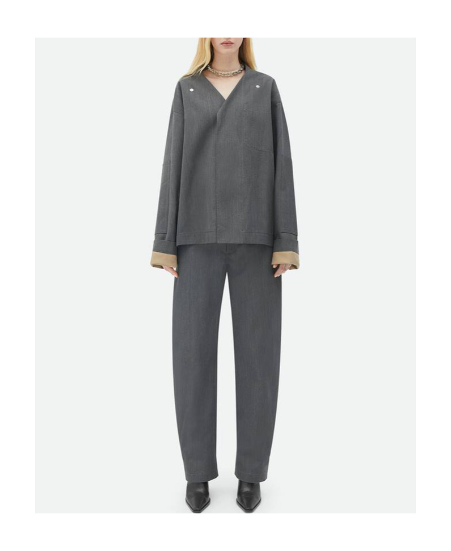 Bottega Veneta Wool Multi-purpose Collar Jacket In Black