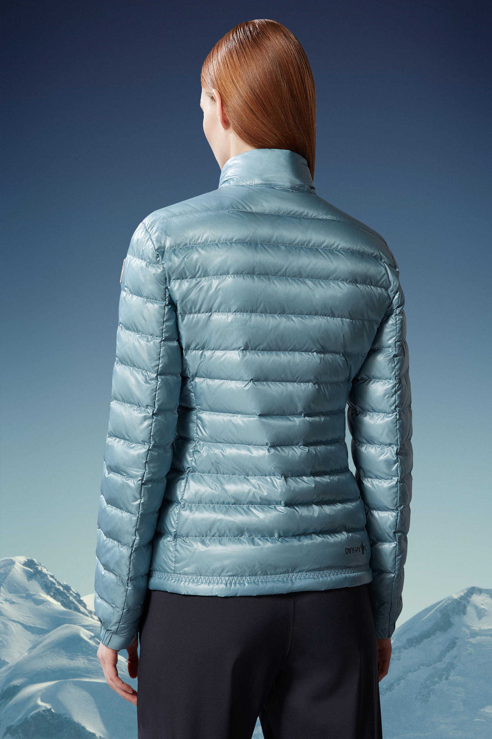 Moncler High-neck Padded Jacket In Blue