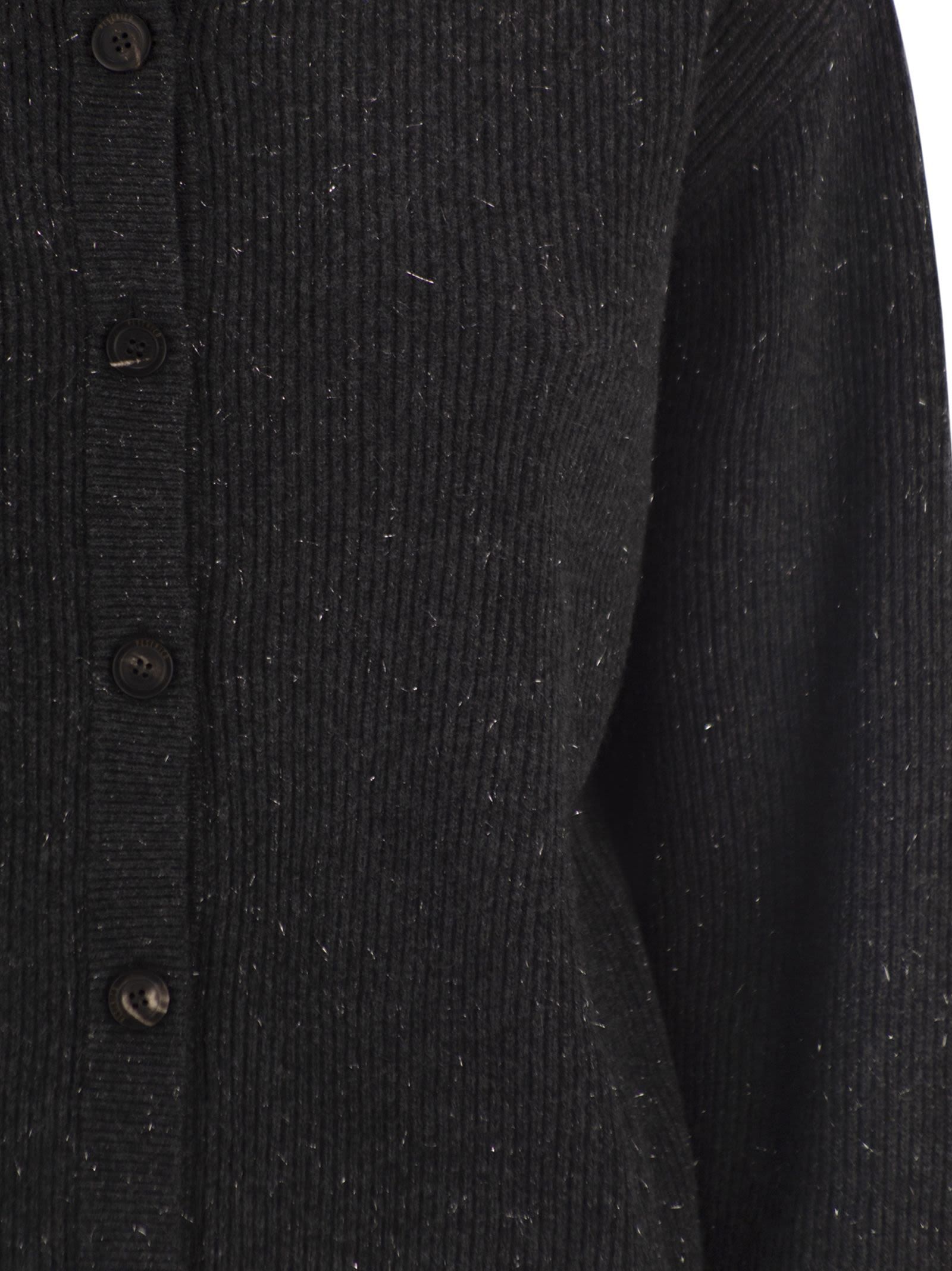 Peserico Button-up Sweater In Black