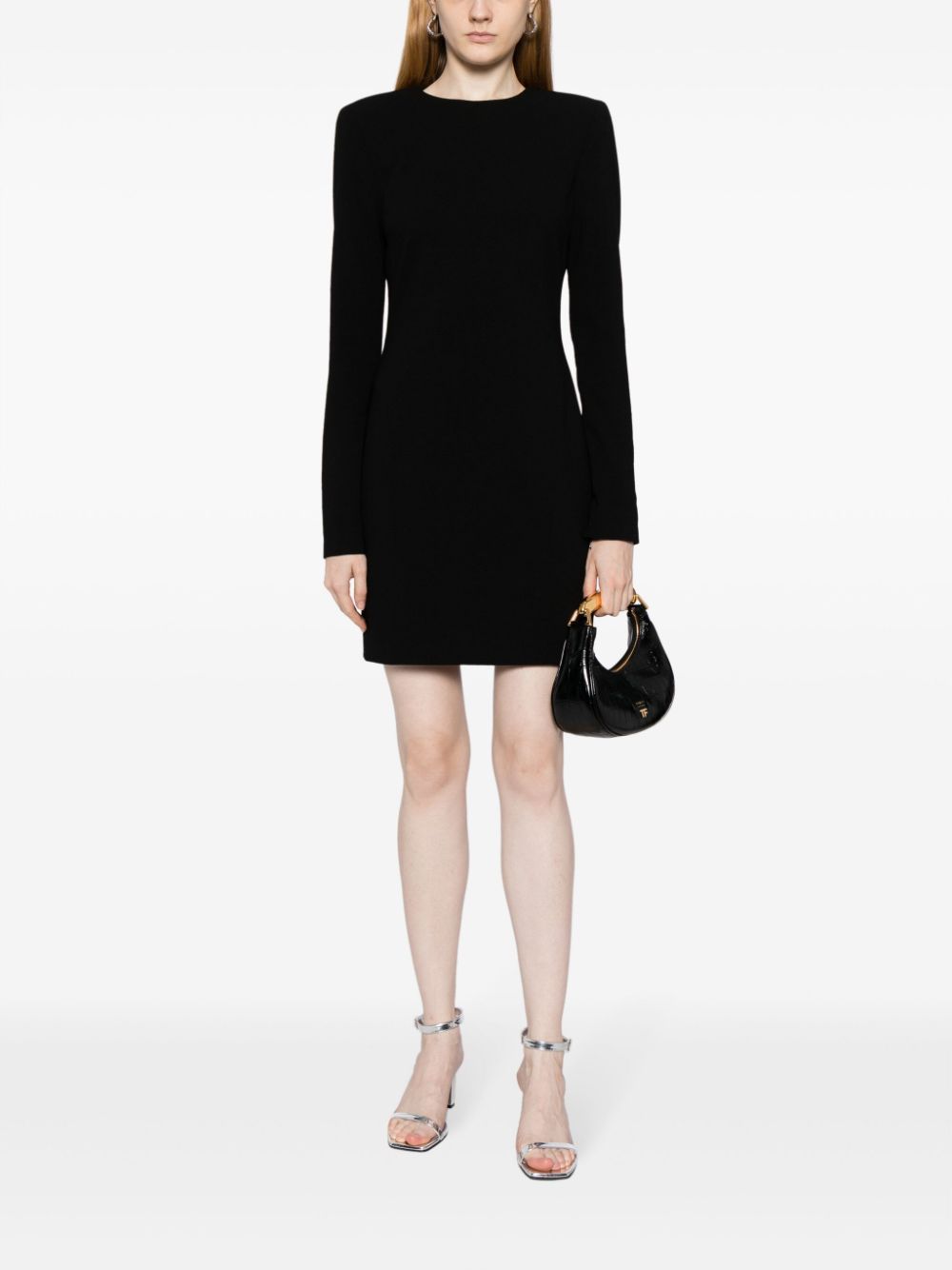 Victoria Beckham Fitted Mini Dress With Shoulder Pads In Black