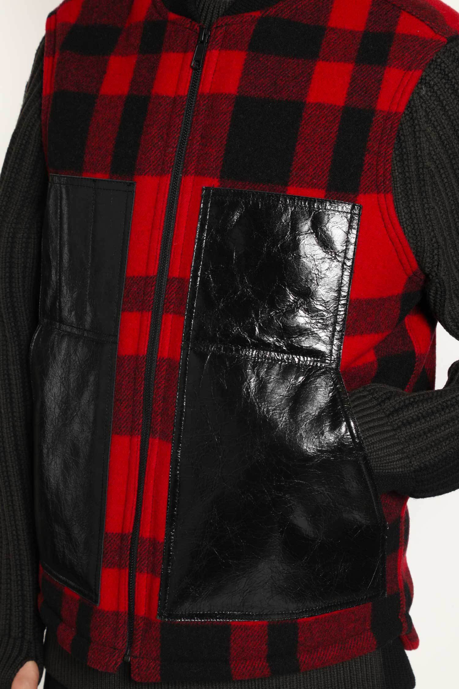 Junya Watanabe Check Pattern Sleeveless Jacket Pockets In Black