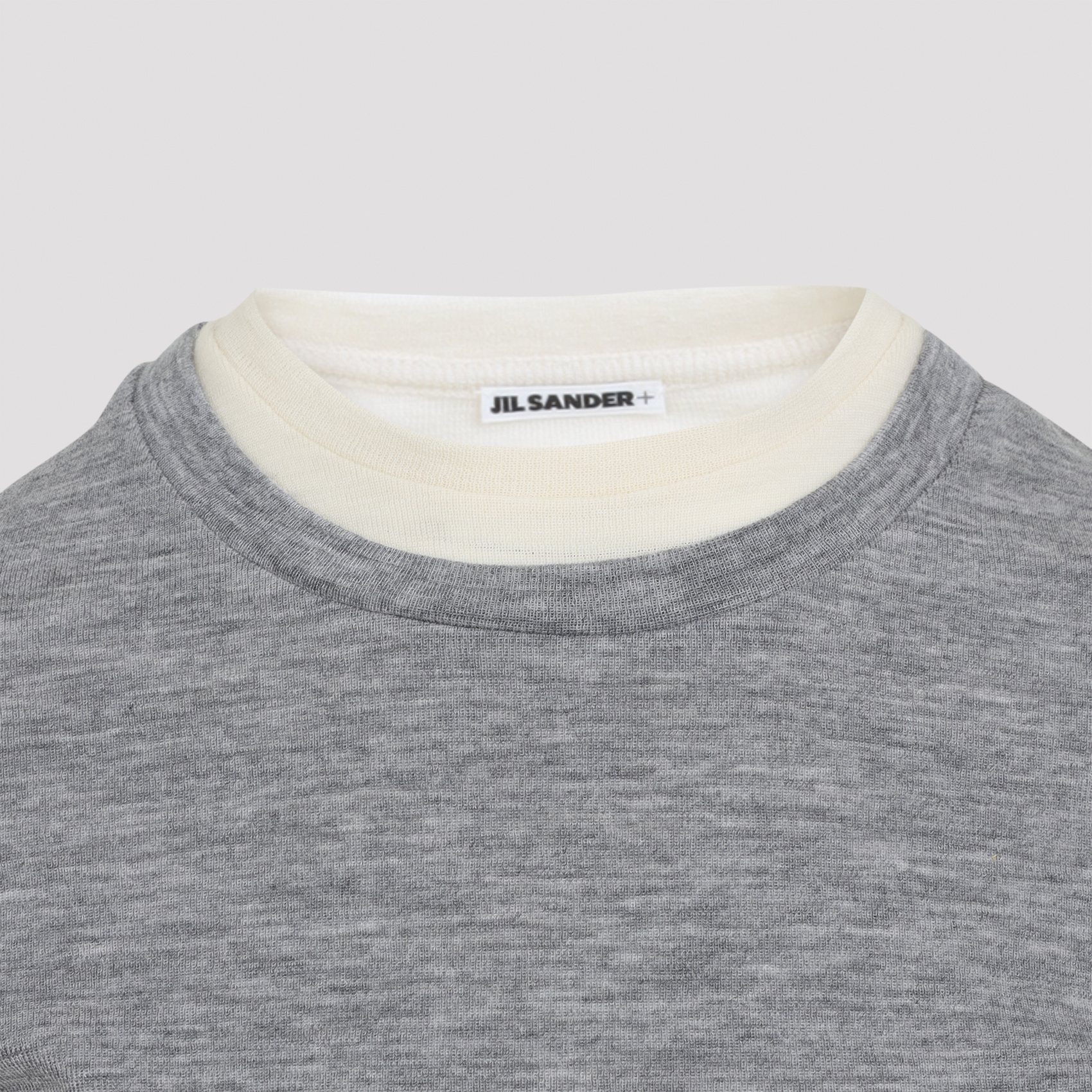 Jil Sander Crew Neck T-shirt And Vest Two-piece Set In Gray
