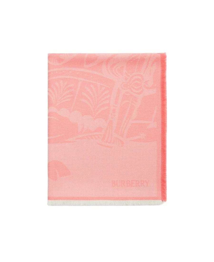 Burberry Ekd Intarsia-knit Scarf In Pink