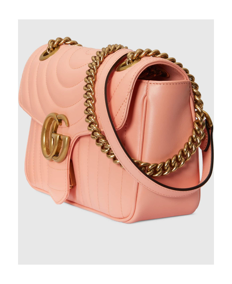 Gucci Pink Quilted Leather Shoulder Handbag For Women In Pink