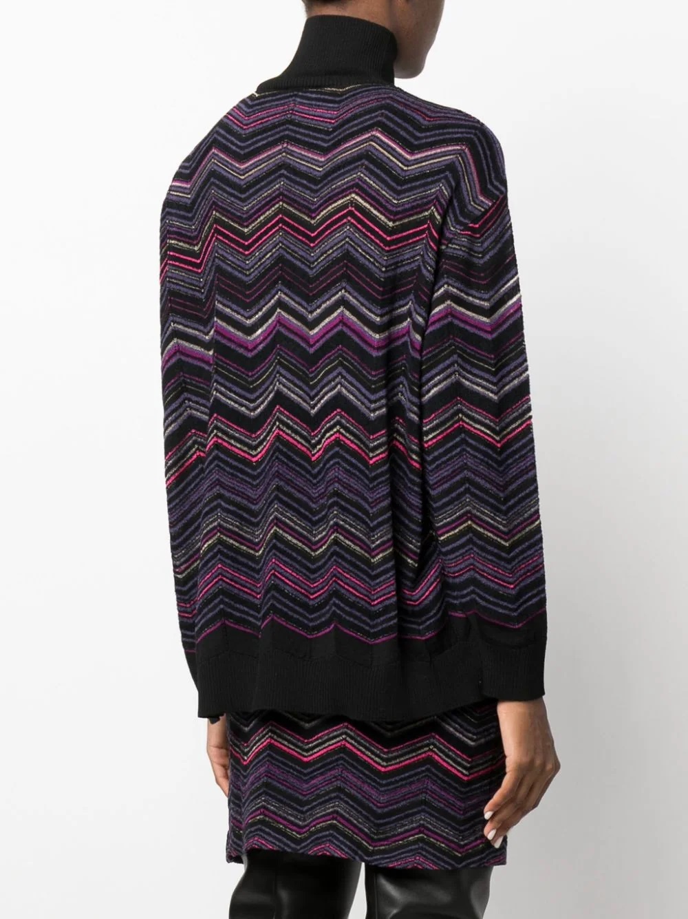 Shop Missoni Zigzag-woven Roll-neck Jumper In Black