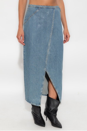 Iro Asymmetric Denim Skirt In Blue