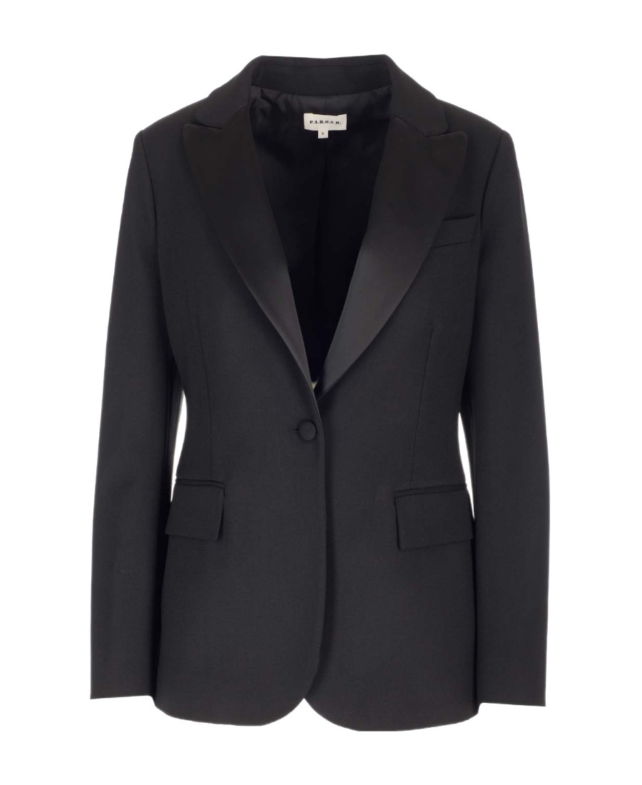 Shop P.a.r.o.s.h Liliuxy Single-breasted Blazer In Black