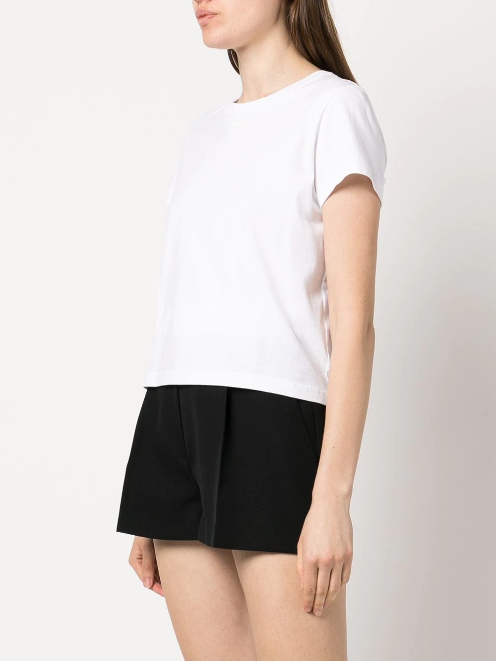 Alexander Wang Essential Jersey Shrunk Tee With Puff Logo And Bound Neck Clothing In White