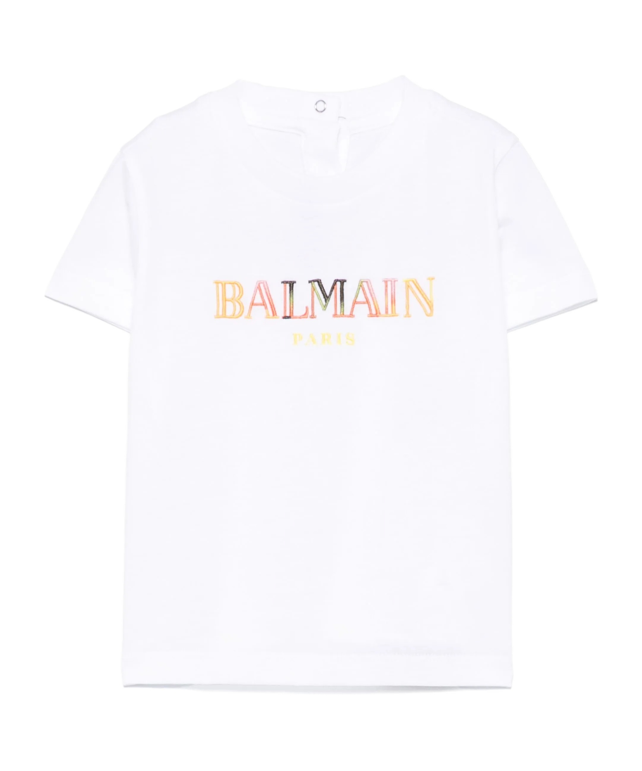 Balmain Round Neck Short Sleeve T-shirt In White