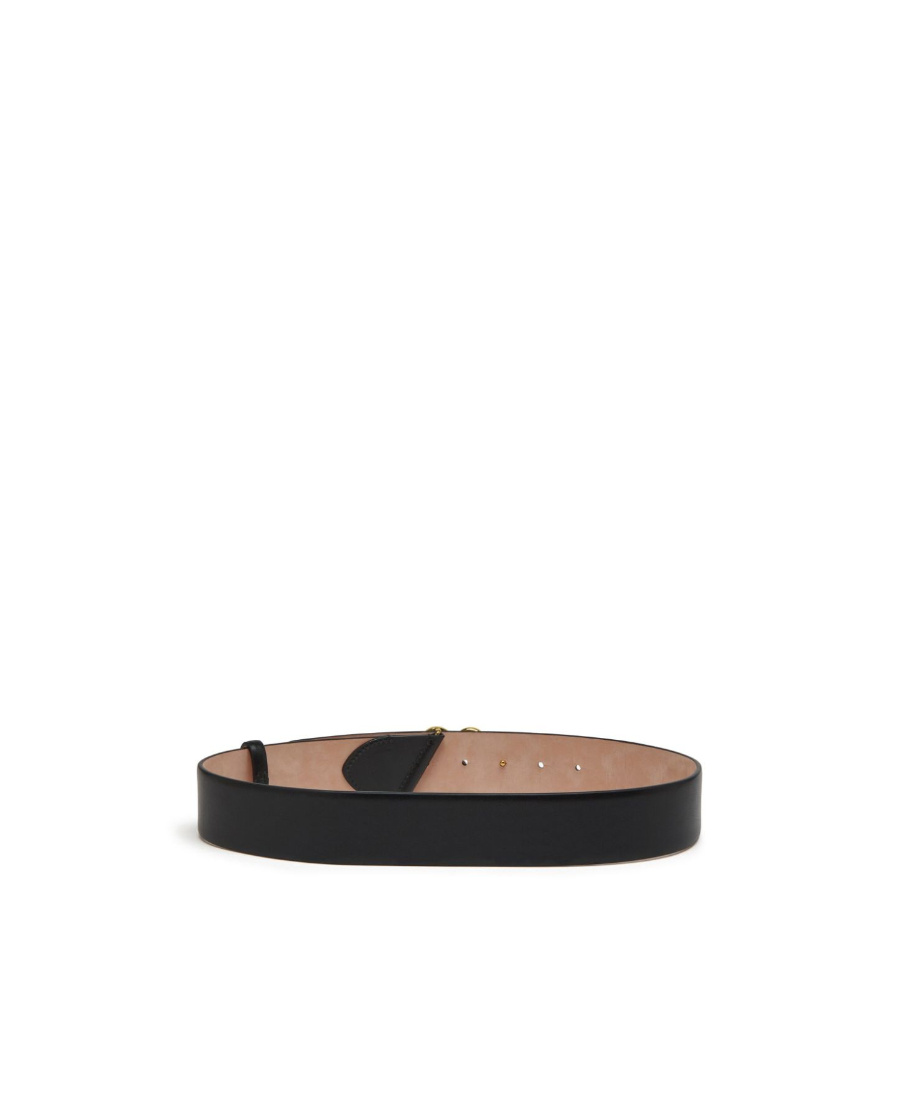 Alexander Mcqueen Seal-buckle Leather Belt In Green