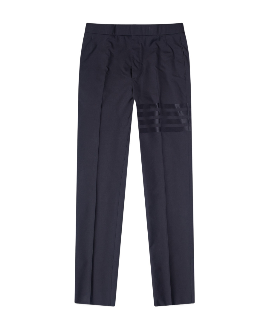 Thom Browne Cropped 4-bar Stripe Wool Trousers In Black